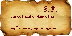 Bercsinszky Magdolna névjegykártya